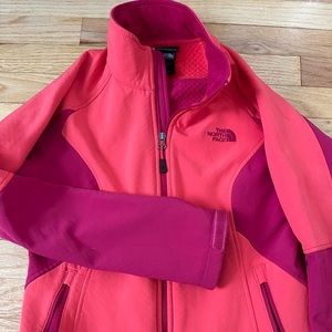 Pink and color The North Face soft shell jacket